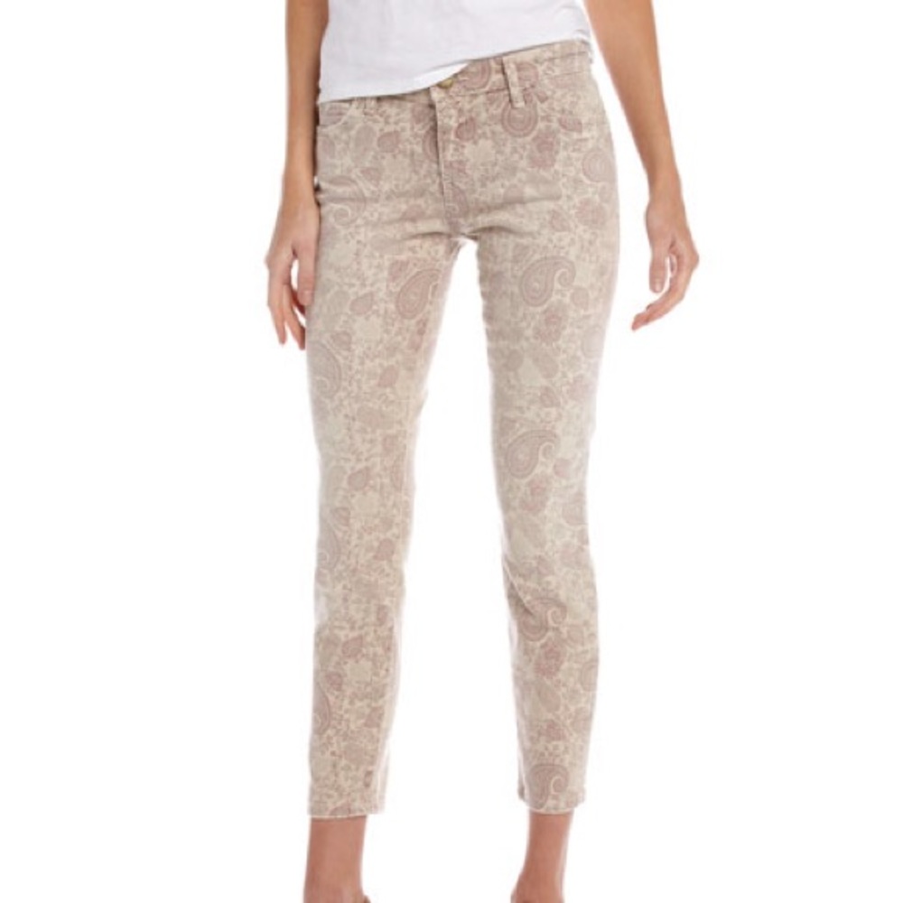 Current Elliott Stiletto Khaki Paisley Skinny 26
